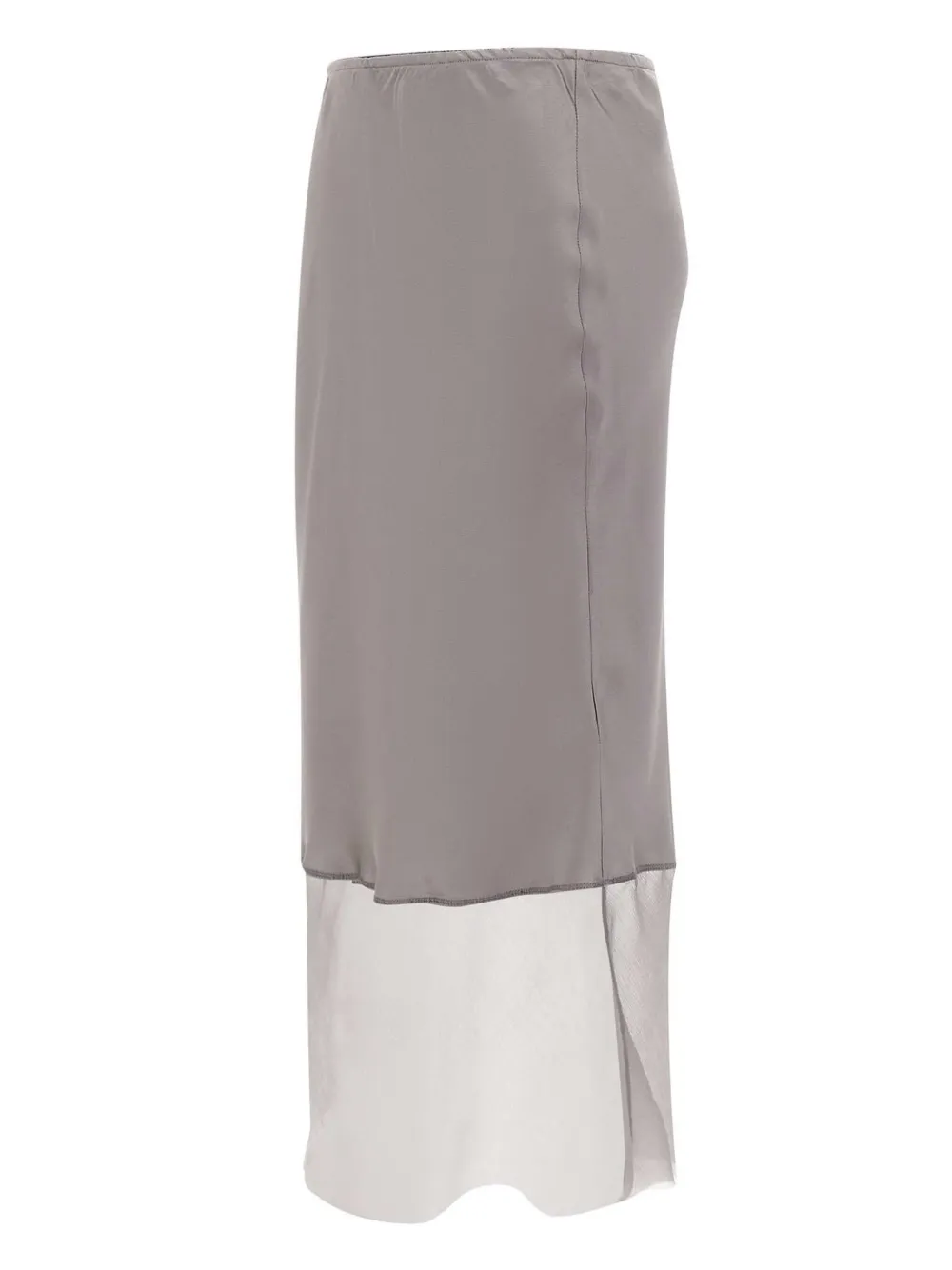 The Garment Catania Tulle-panel Silk Midi Skirt In Gray
