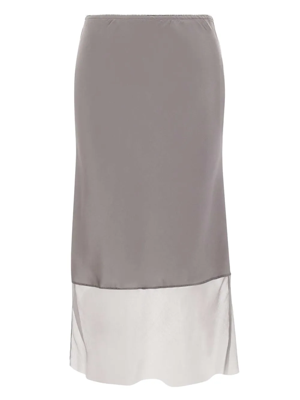 The Garment Catania Tulle-panel Silk Midi Skirt In Gray