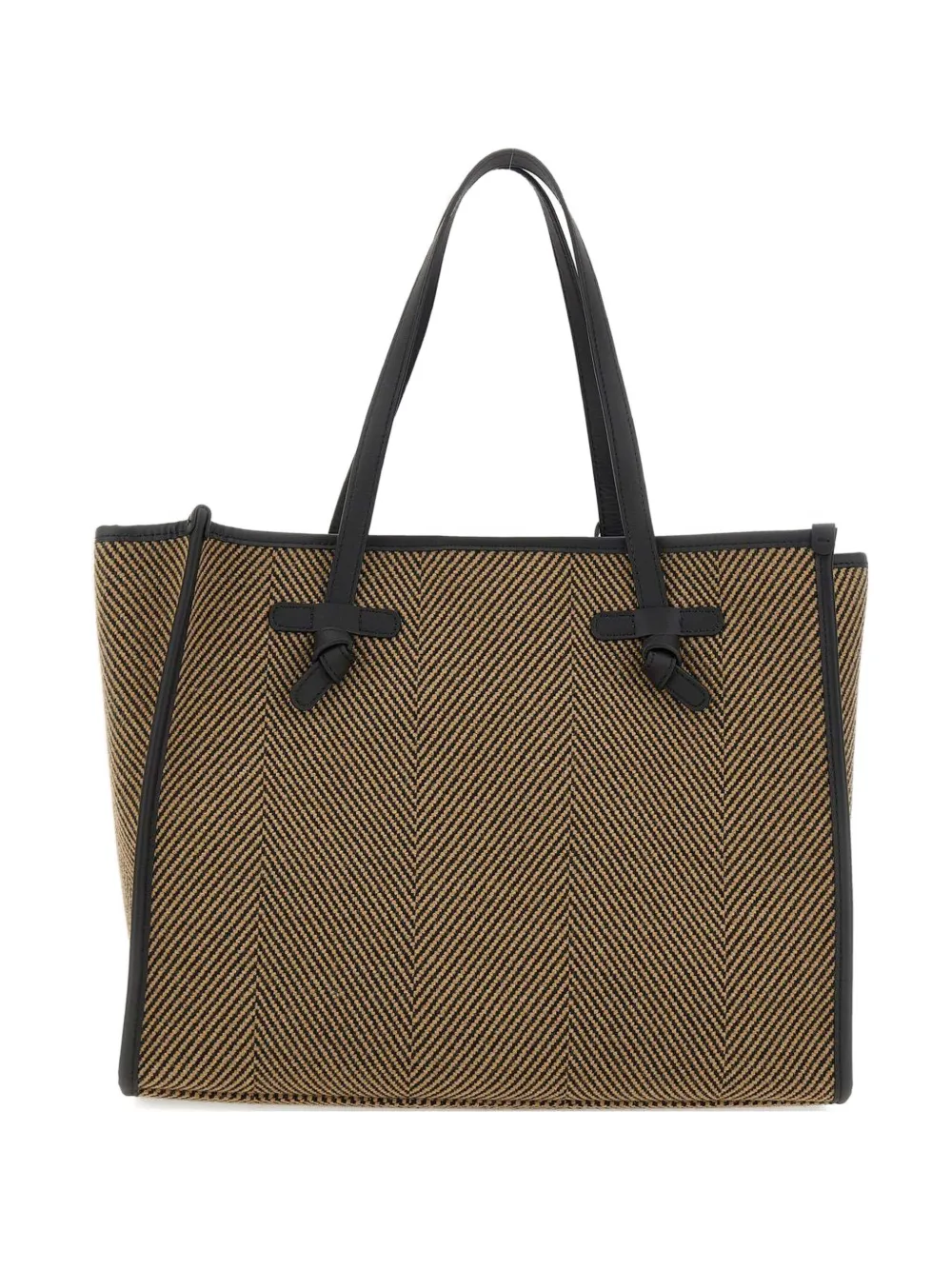 Marcella Club Large Marcella Herringbone Leather-trim Tote Bag In Neutral