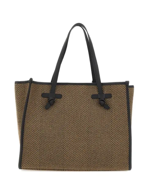 MARCELLA CLUB large Marcella herringbone leather-trim  tote bag