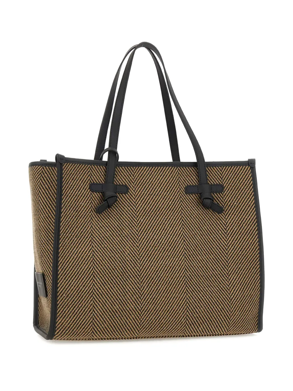 Marcella Club Large Marcella Herringbone Leather-trim Tote Bag In Neutral