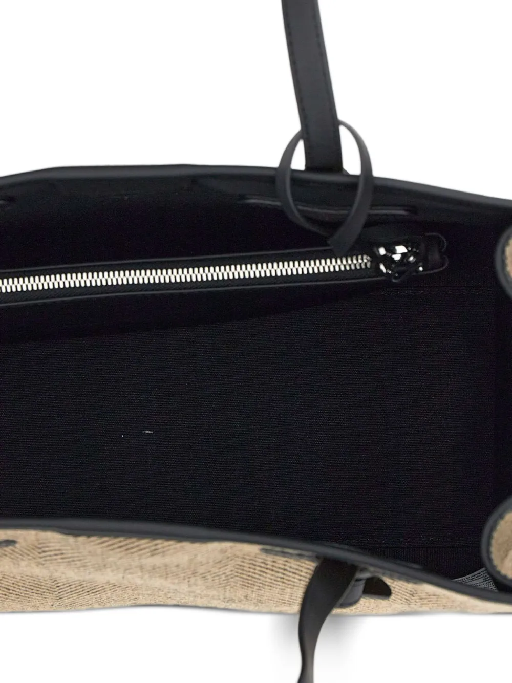 MARCELLA CLUB Marcella shopper met visgraatpatroon en leren afwerking Beige