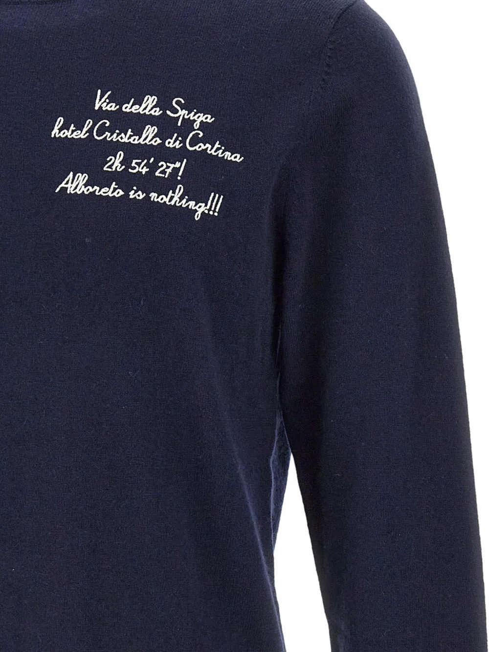 MC2 Saint Barth Heron trui met ronde hals en geborduurd logo Blauw