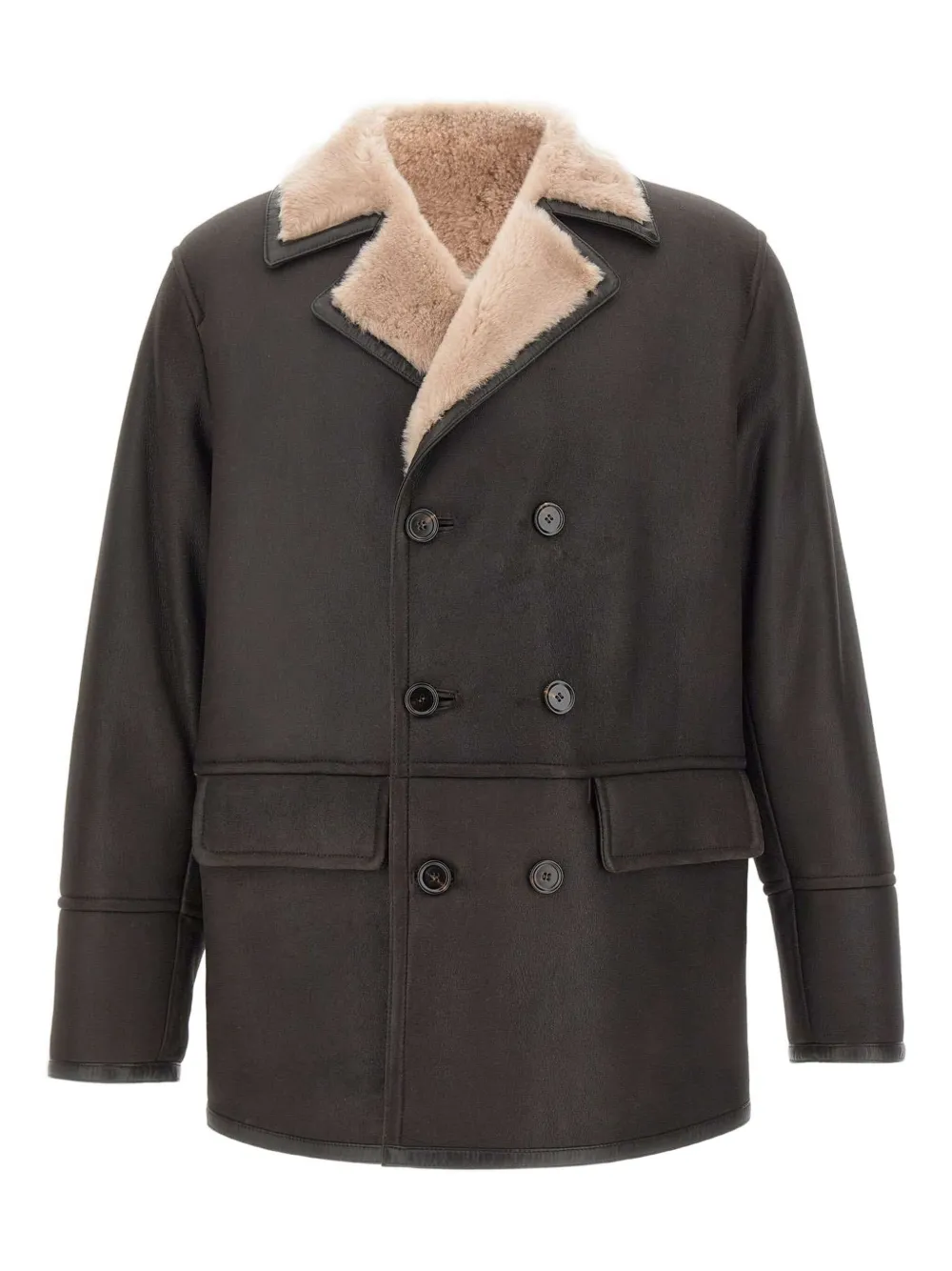 BOSS veste L-Mabano à col en fourrure | marron | Image 1