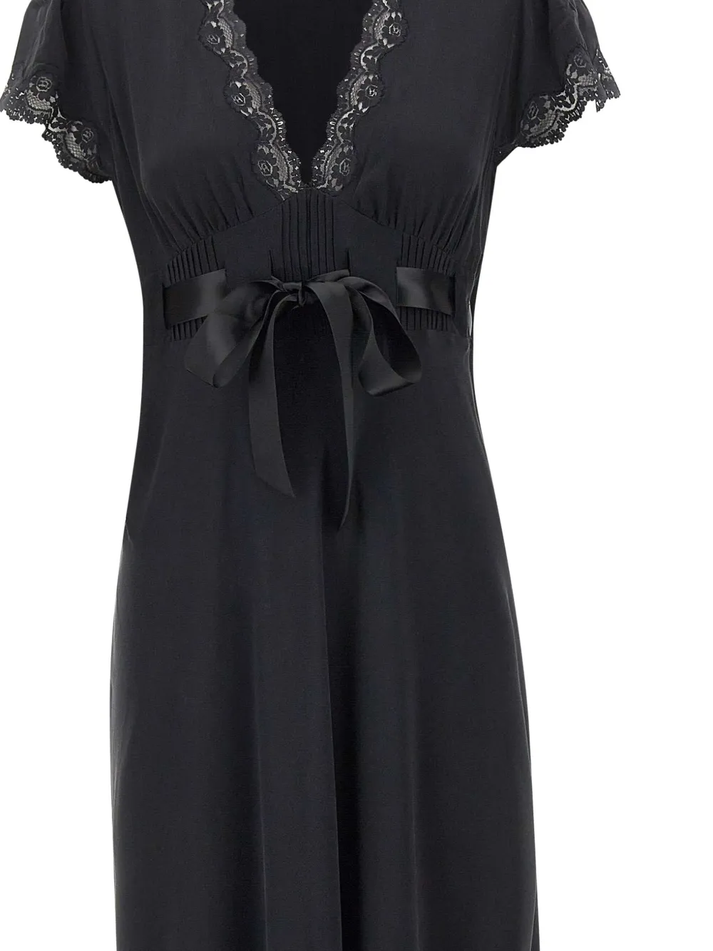 Rixo Marlice jurk met afwerking van kant Zwart