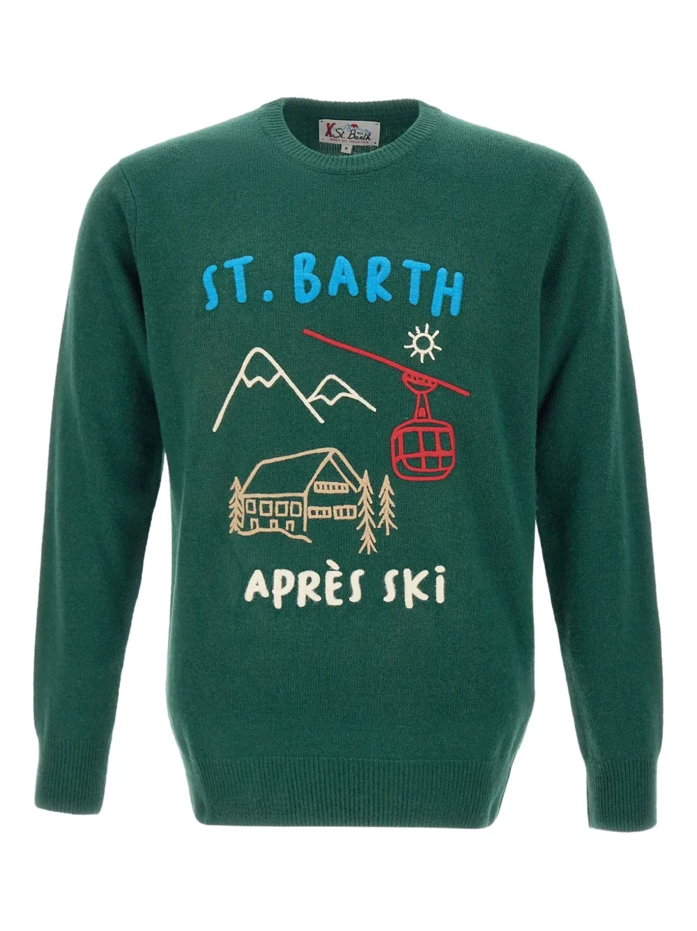 MC2 Saint Barth sudadera con cuello redondo y bordado | verde | Image 1