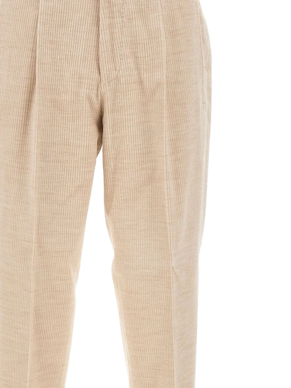 Hugo Boss Pleated Corduroy Trousers In Neutral