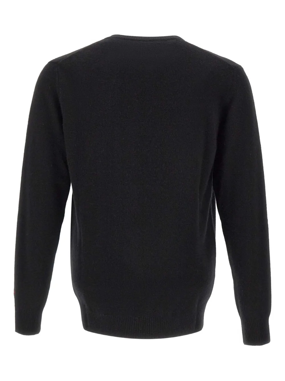 MC2 Saint Barth Trui met ronde hals en geborduurd logo - Zwart