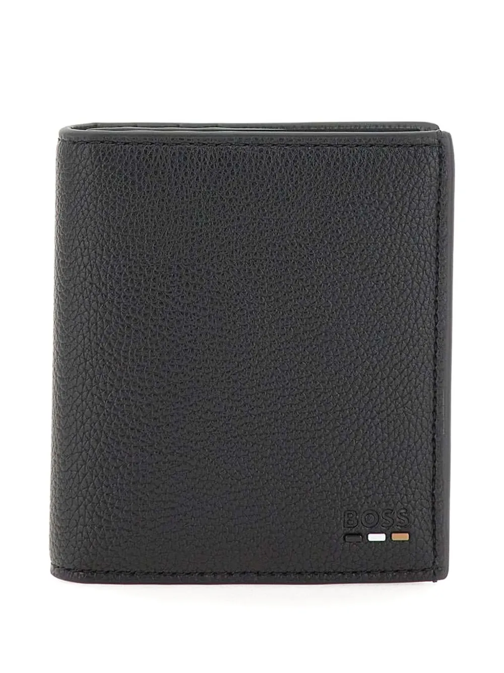 Hugo Boss Ray Flat Embossed Tri-fold Wallet In Black