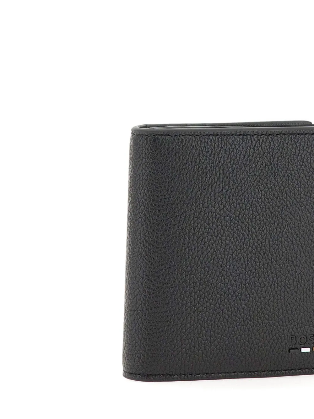 Hugo Boss Ray Flat Embossed Tri-fold Wallet In Black