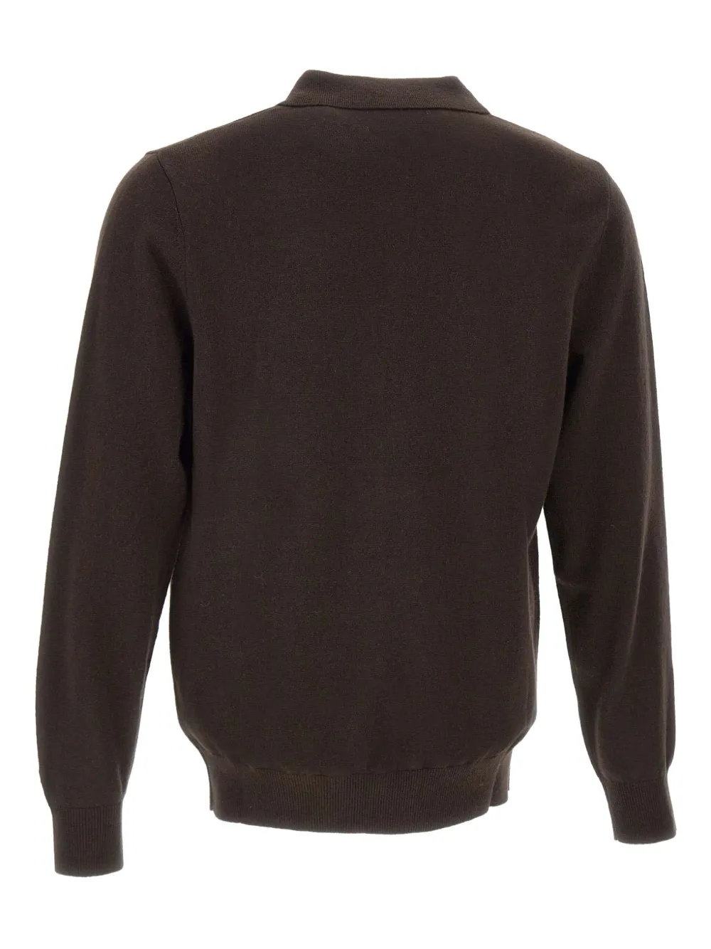 Mc2 Saint Barth Johnny-collar Ribbed Sweater In Brown