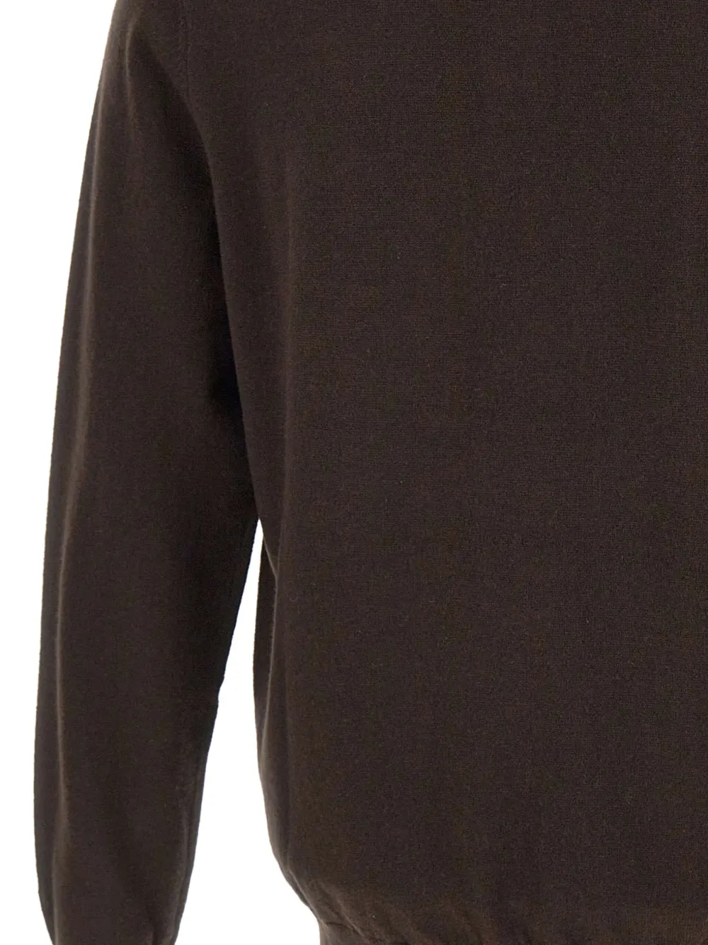 Mc2 Saint Barth Johnny-collar Ribbed Sweater In Brown