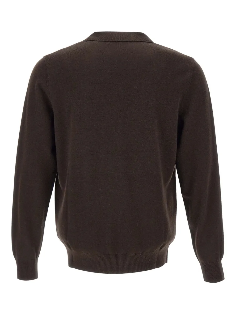Mc2 Saint Barth Johnny-collar Ribbed Sweater In Brown