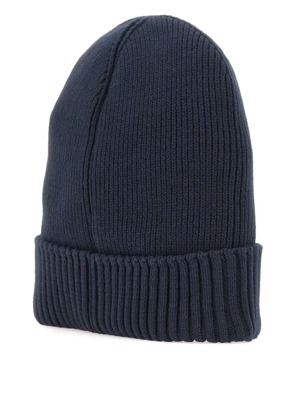 Hugo Boss Ribbed Logo-detail Beanie In Blue