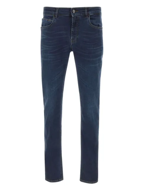 Fay five-pocket logo-patch jeans