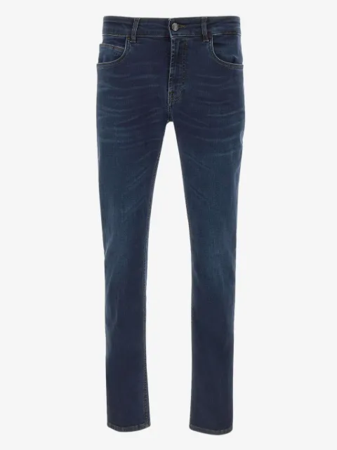 Fay five-pocket logo-patch jeans
