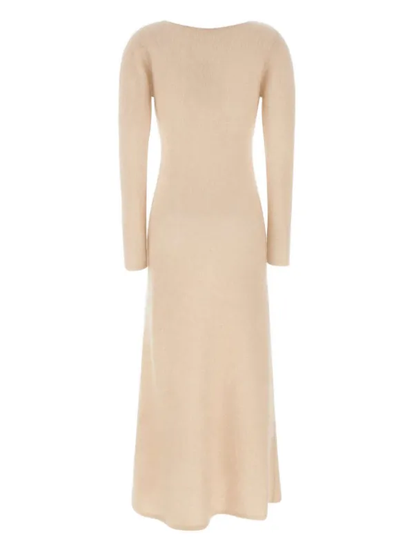 The Garment Roma long-sleeve boat-neck Maxi Dress Neutrals