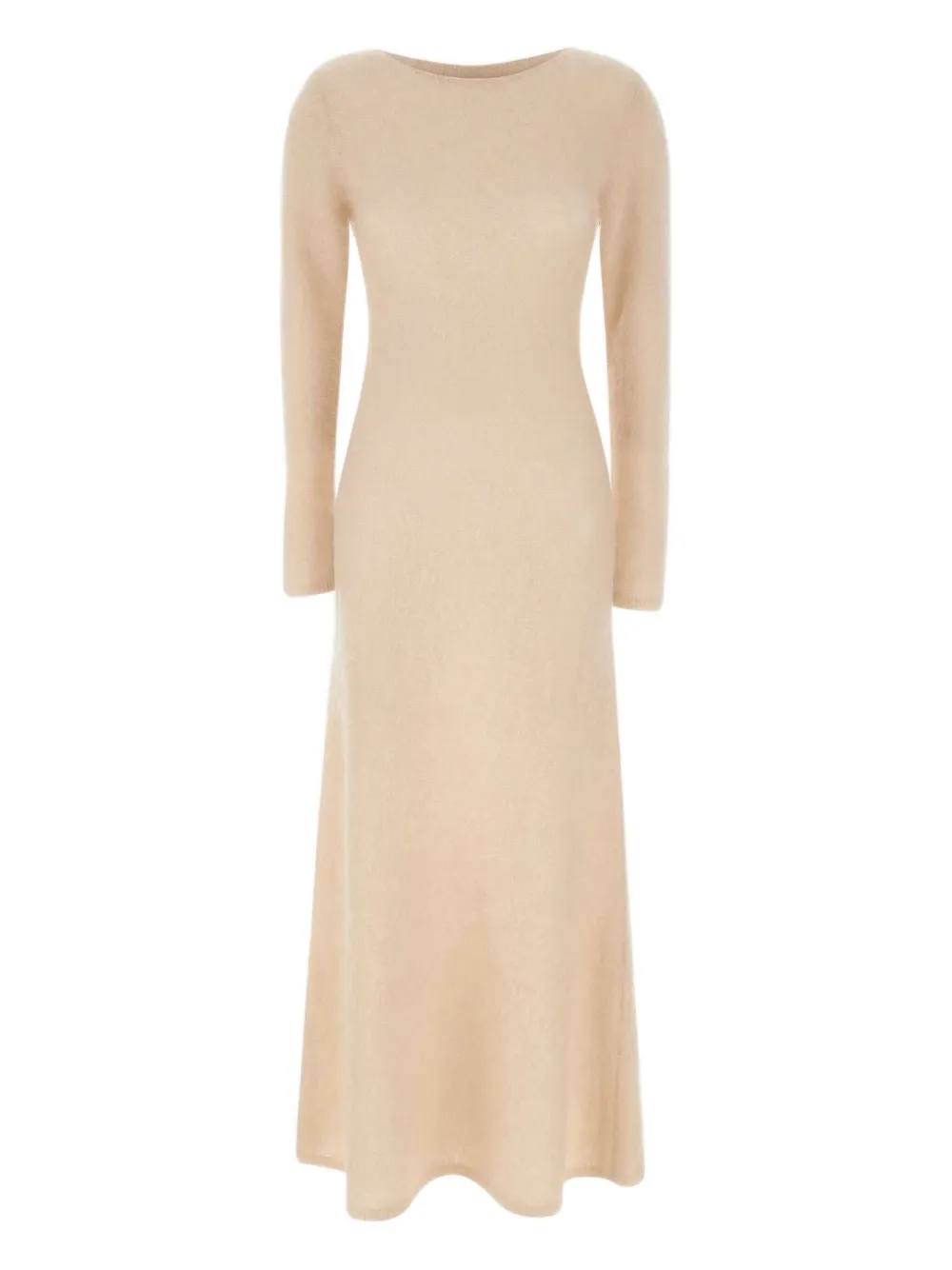 The Garment Roma Long-sleeve Boat-neck Maxi Dress In Neutral