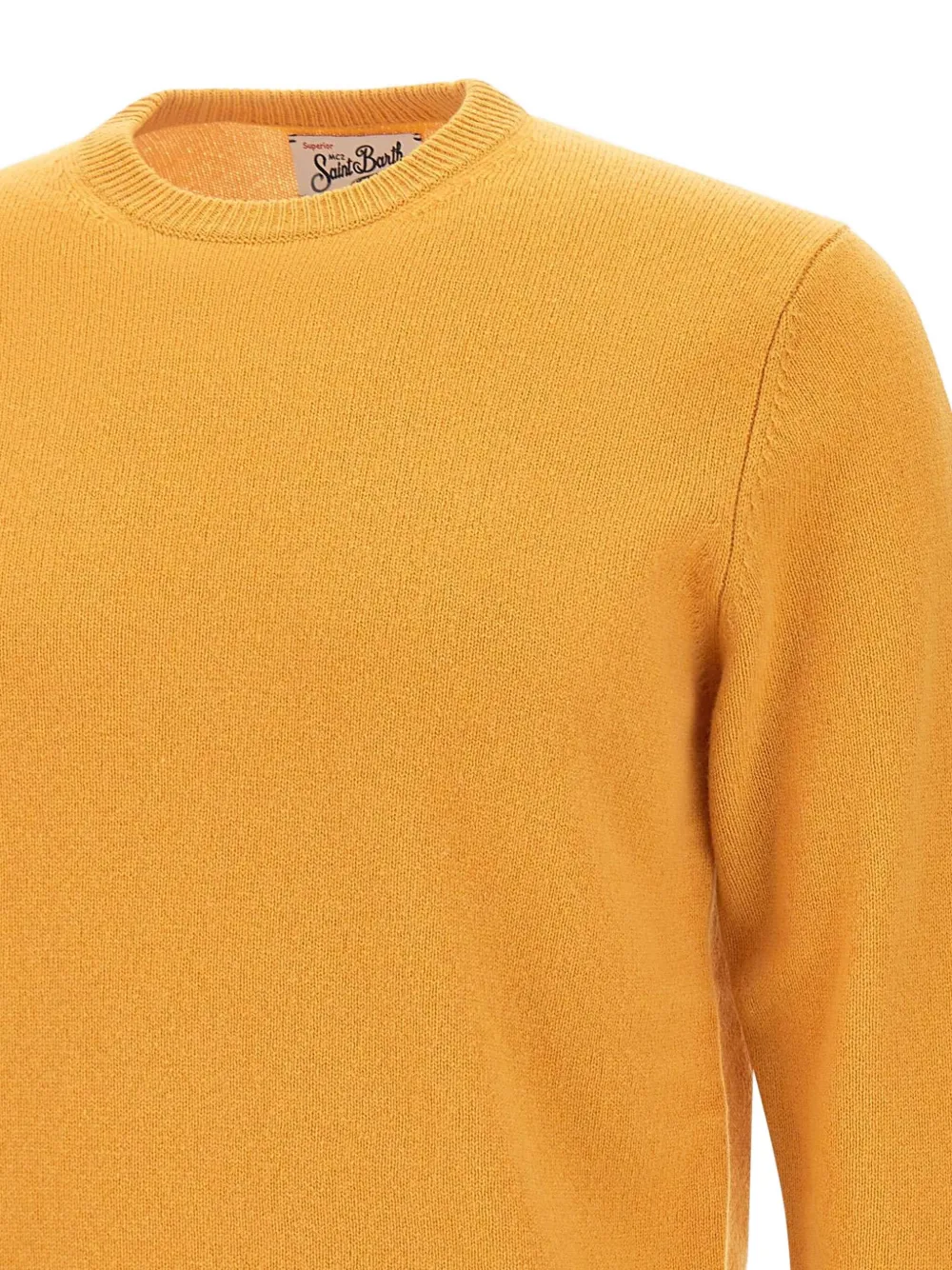 Mc2 Saint Barth Crew-neck Ribbed Sweater In Yellow