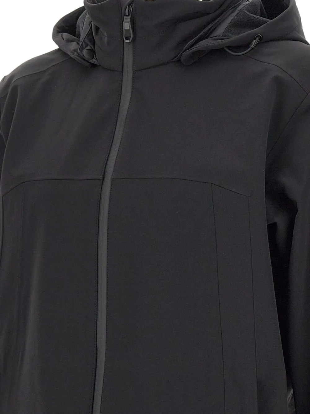 Hugo Boss Windproof Removable-hood Jacket In Black