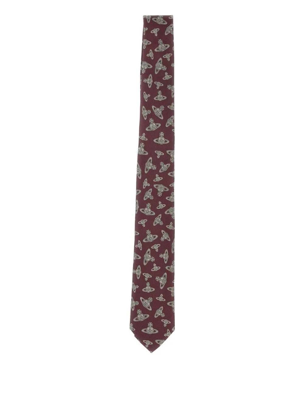 Vivienne Westwood Orb-pattern Silk Tie In Brown
