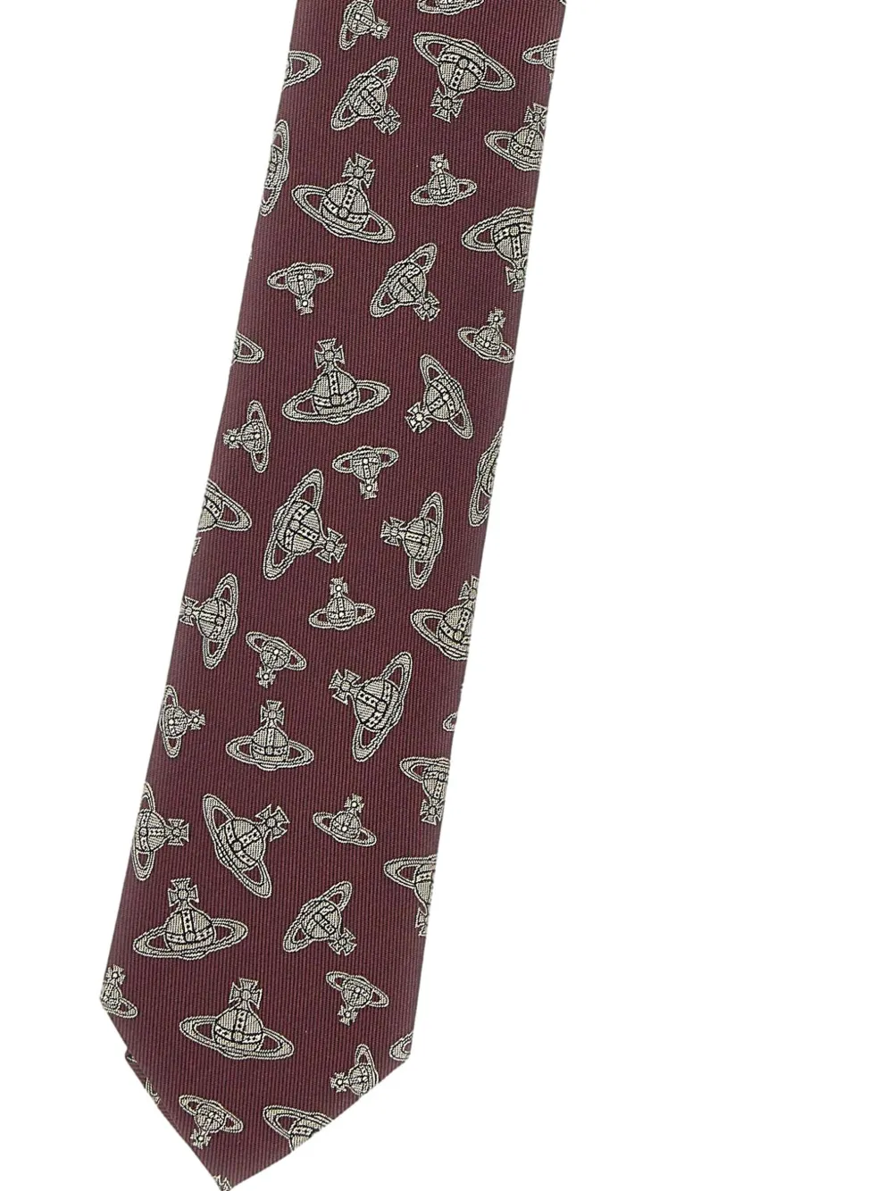 Vivienne Westwood Orb-pattern Silk Tie In Brown