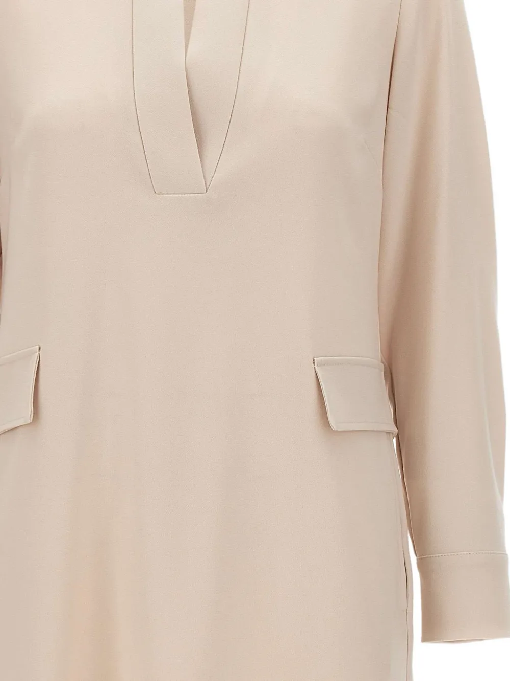 Elena Miro' Polo-collar Pocket Dress In Neutral