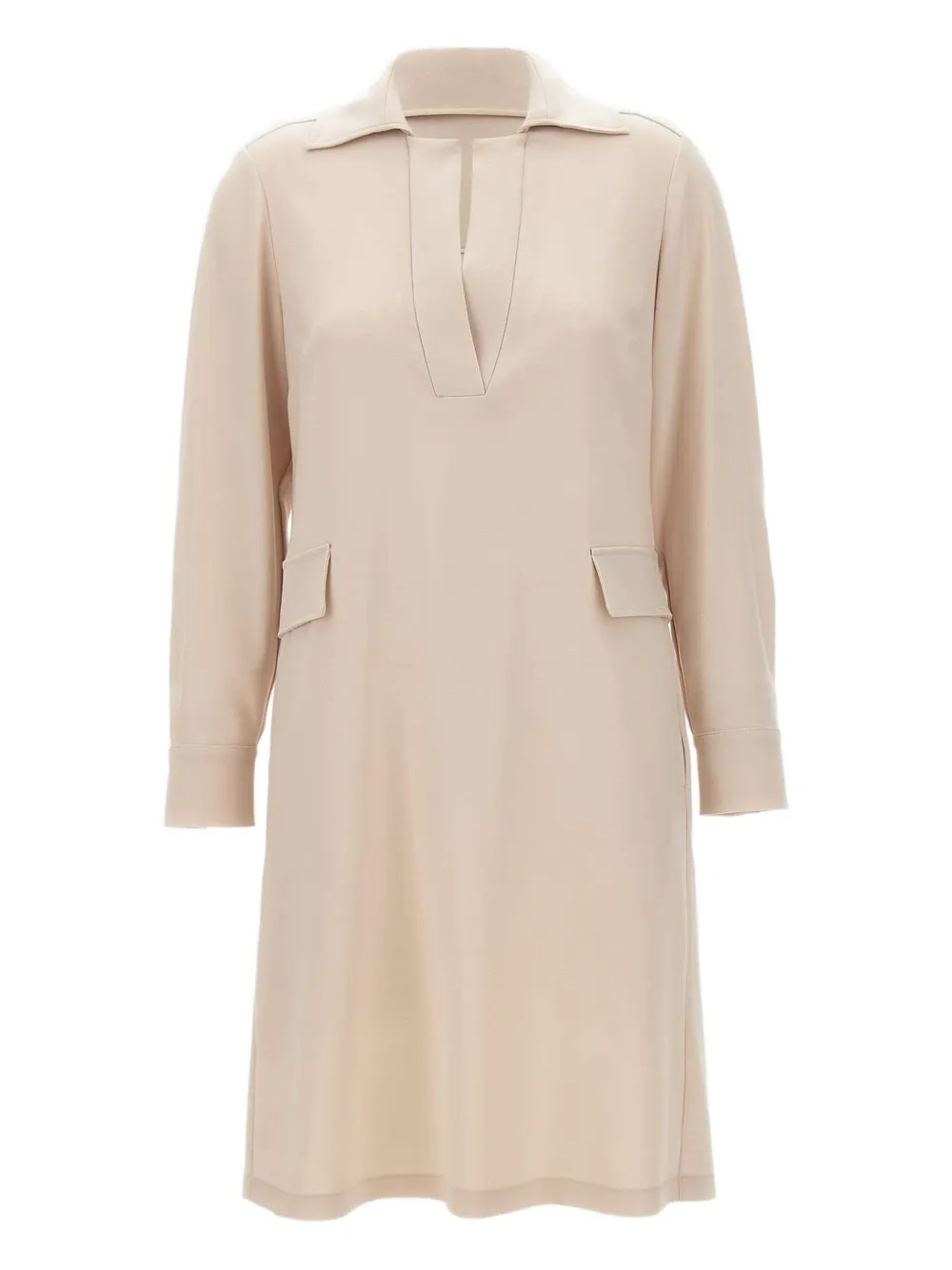 Elena Miro' Polo-collar Pocket Dress In Neutral