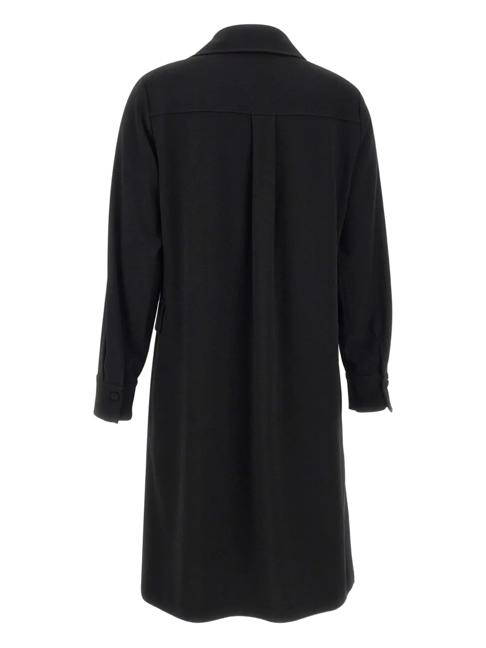 Elena Miro' Polo-collar Long-sleeves Midi Dress In Black