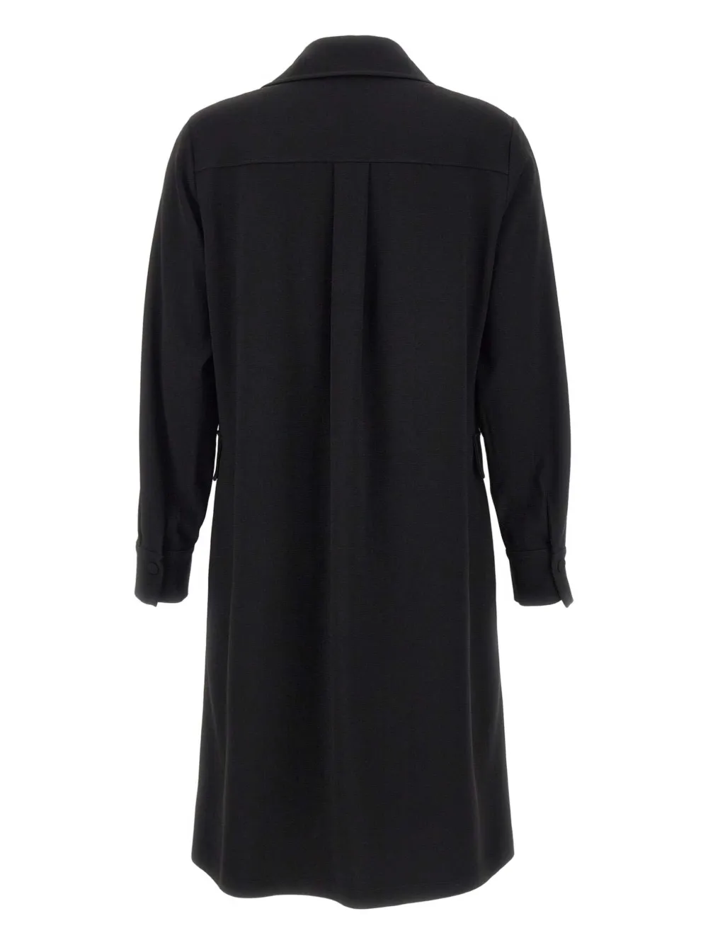 Elena Miro' Polo-collar Long-sleeves Midi Dress In Black