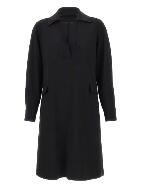 ELENA MIRO` polo-collar long-sleeves midi dress
