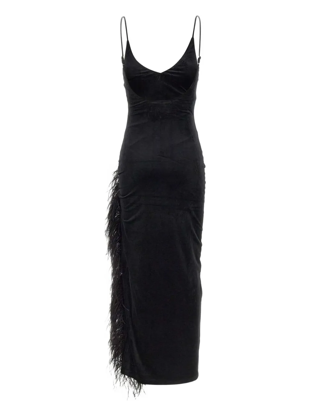 Twenty Four Haitch Nunki V-neck Midi Dress In Black