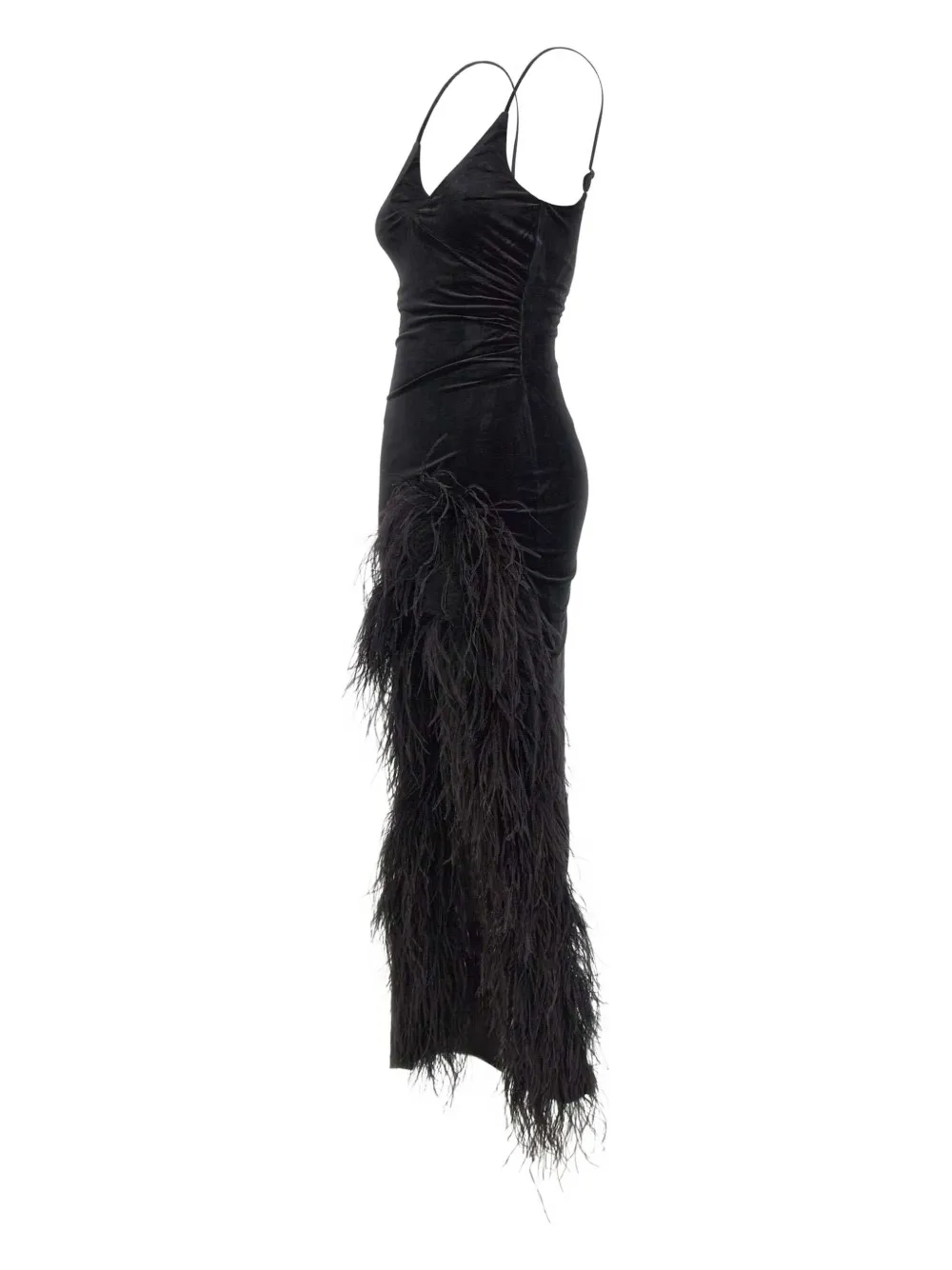 TWENTY FOURHAITCH Nunki midi-jurk met V-hals - Zwart