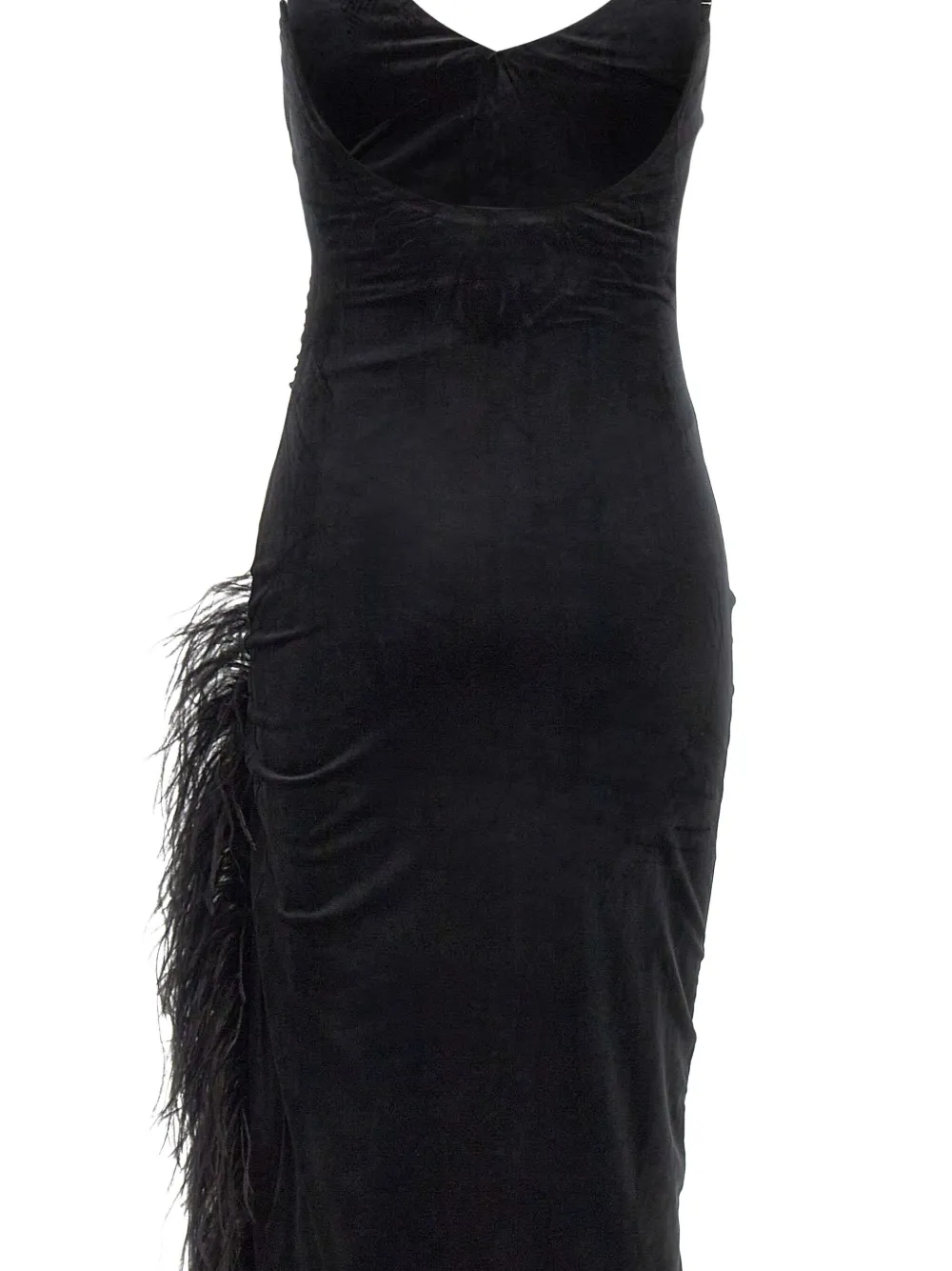 Twenty Four Haitch Nunki V-neck Midi Dress In Black