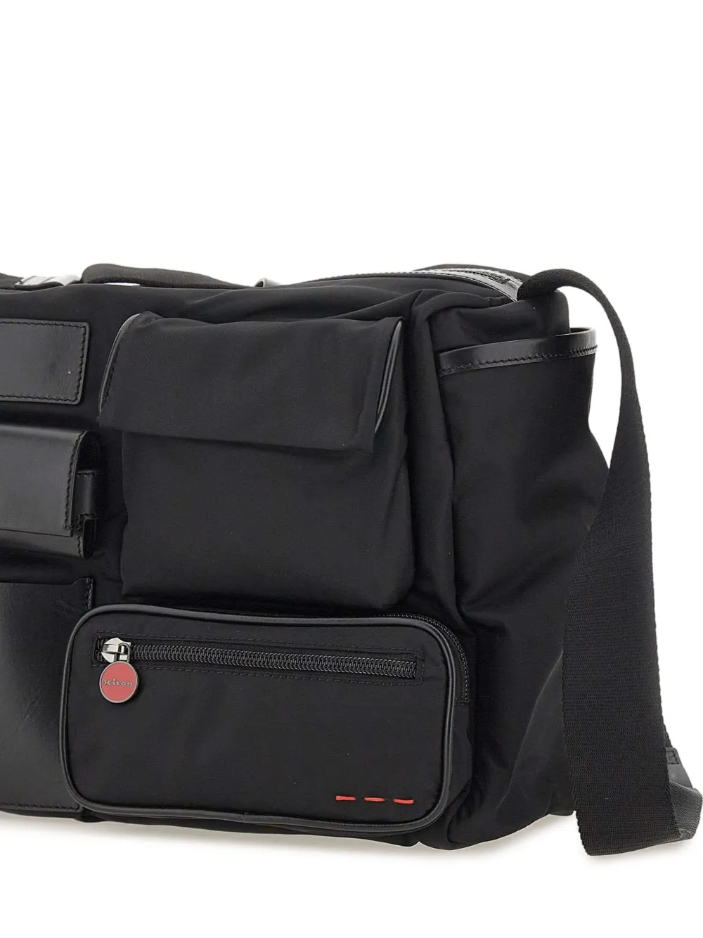 Kiton Schoudertas met rits en zak Zwart