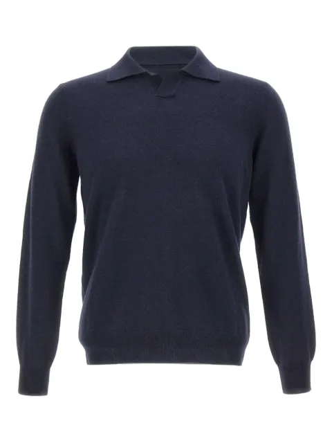 Kangra johnny-collar ribbed polo shirt