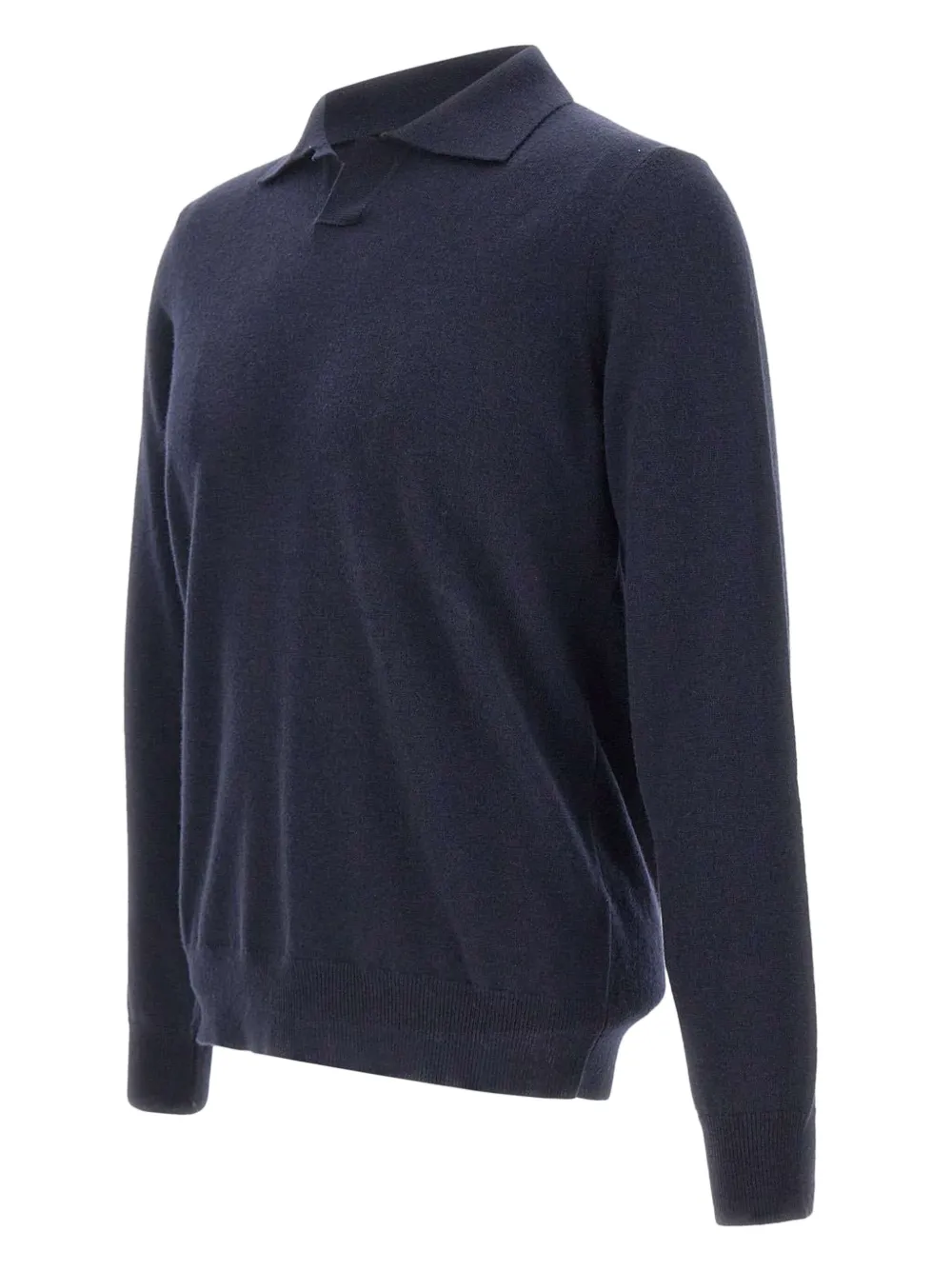 Kangra Geribbeld poloshirt met Johnny-kraag Blauw