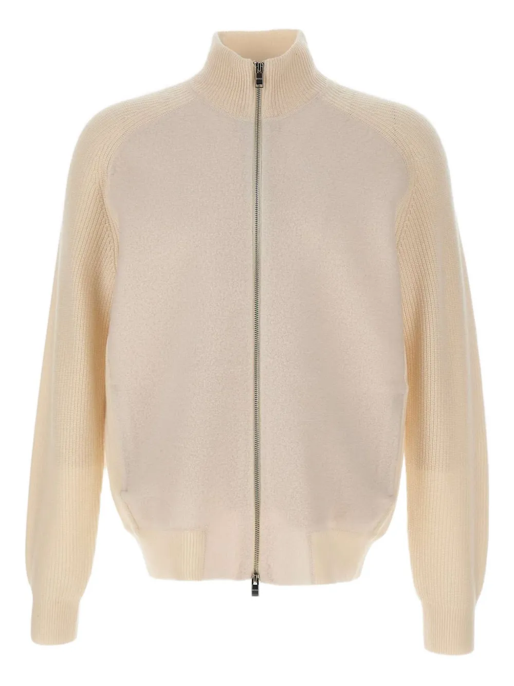 Hugo Boss H-hibisco Zip-up Cardigan In Neutral