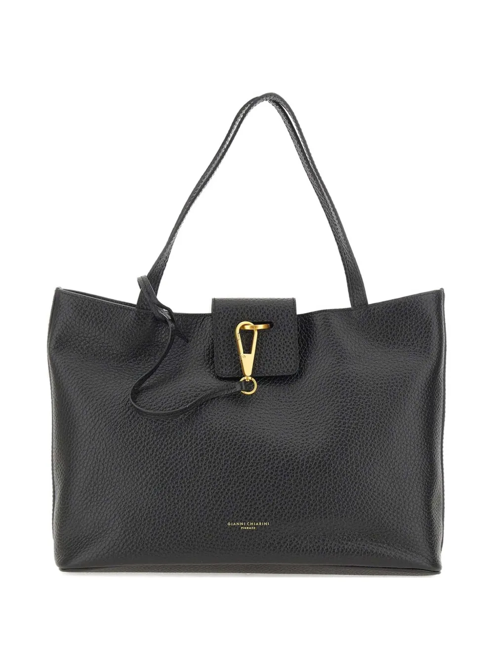 Gianni Chiarini Embossed-logo Leather Tote Bag In Black
