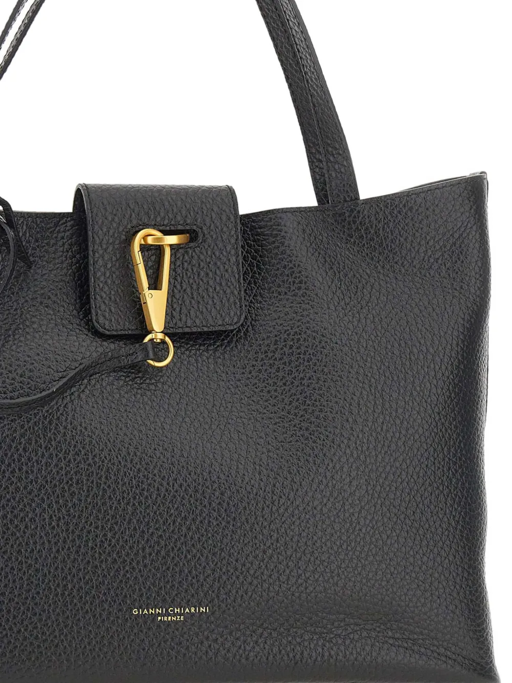 Gianni Chiarini Embossed-logo Leather Tote Bag In Black
