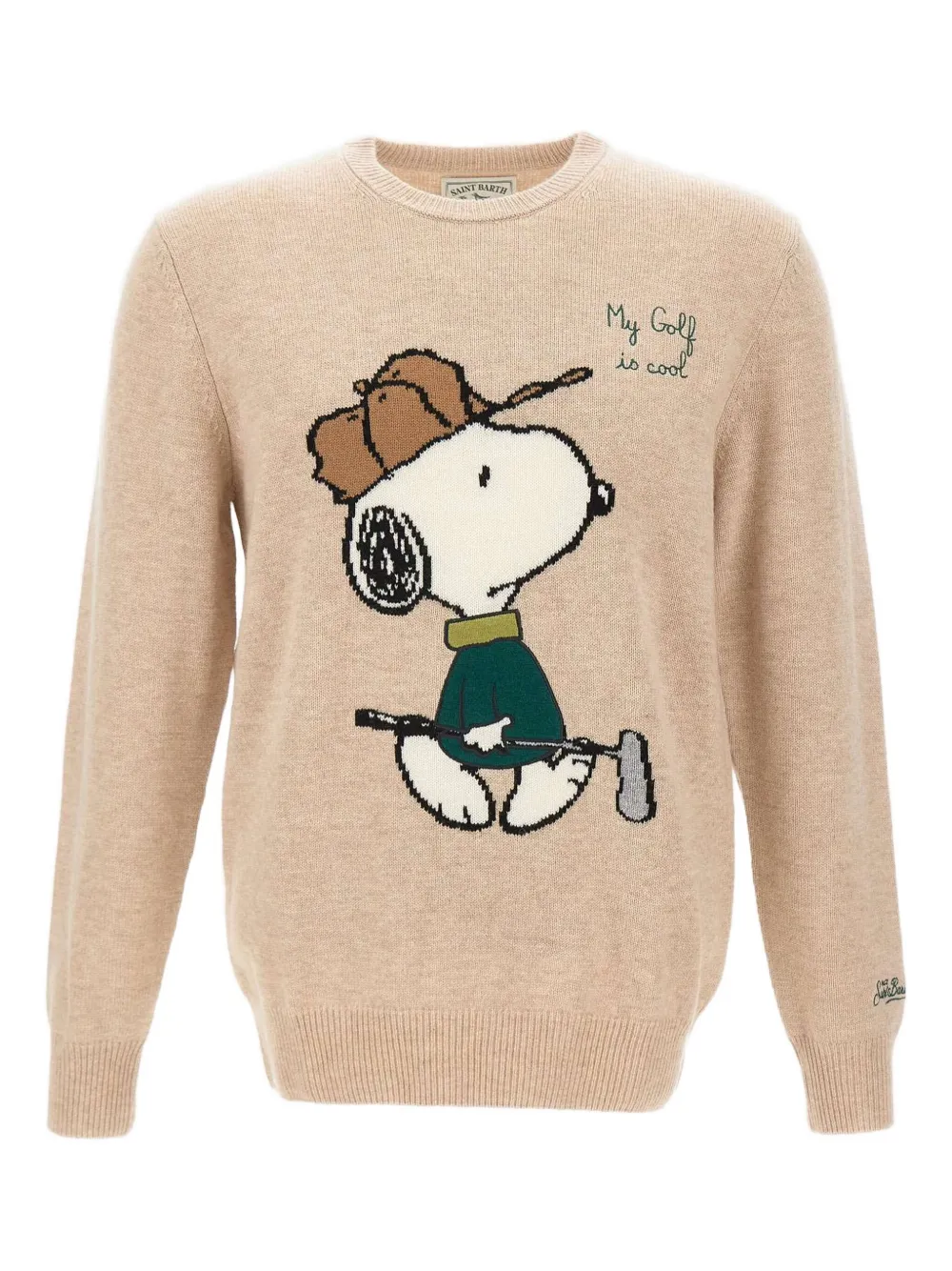 Mc2 Saint Barth Snoopy Golf 11 Crew-neck Sweater In Brown