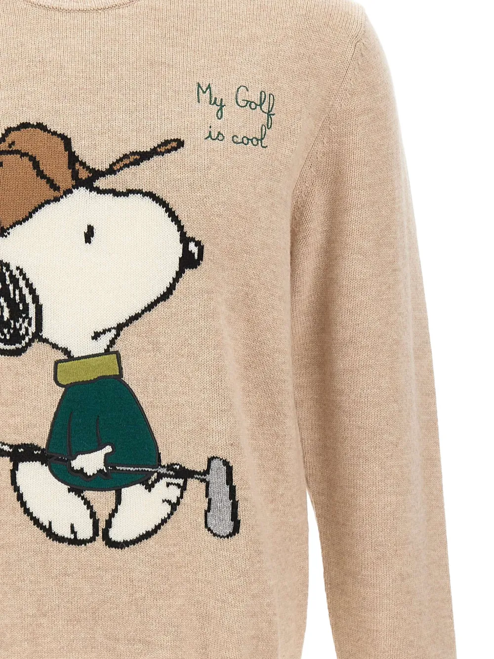 Mc2 Saint Barth Snoopy Golf 11 Crew-neck Sweater In Brown