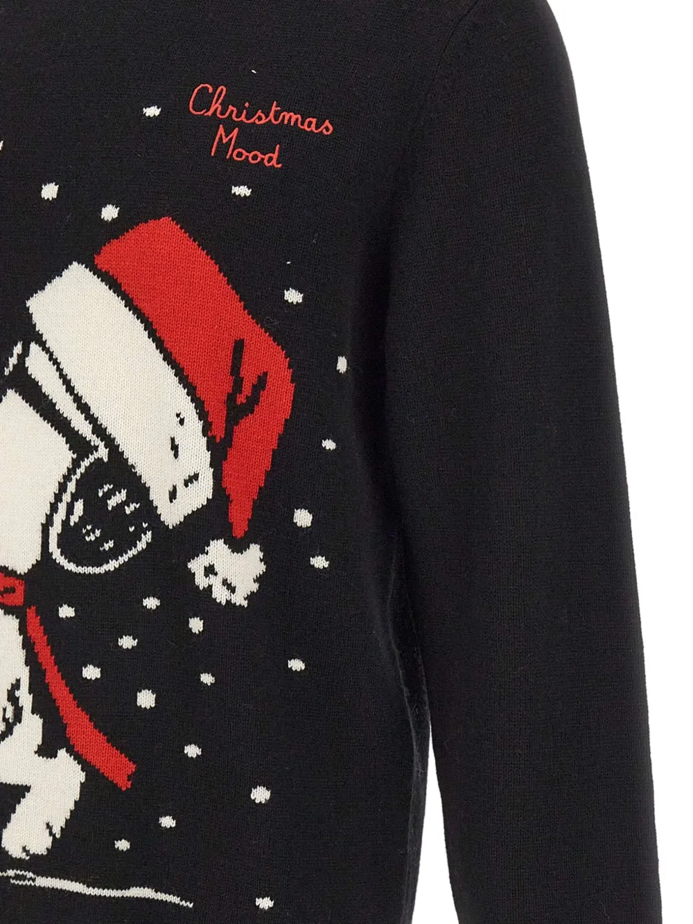 MC2 Saint Barth Heron Snoopy Xmas Mood trui Zwart