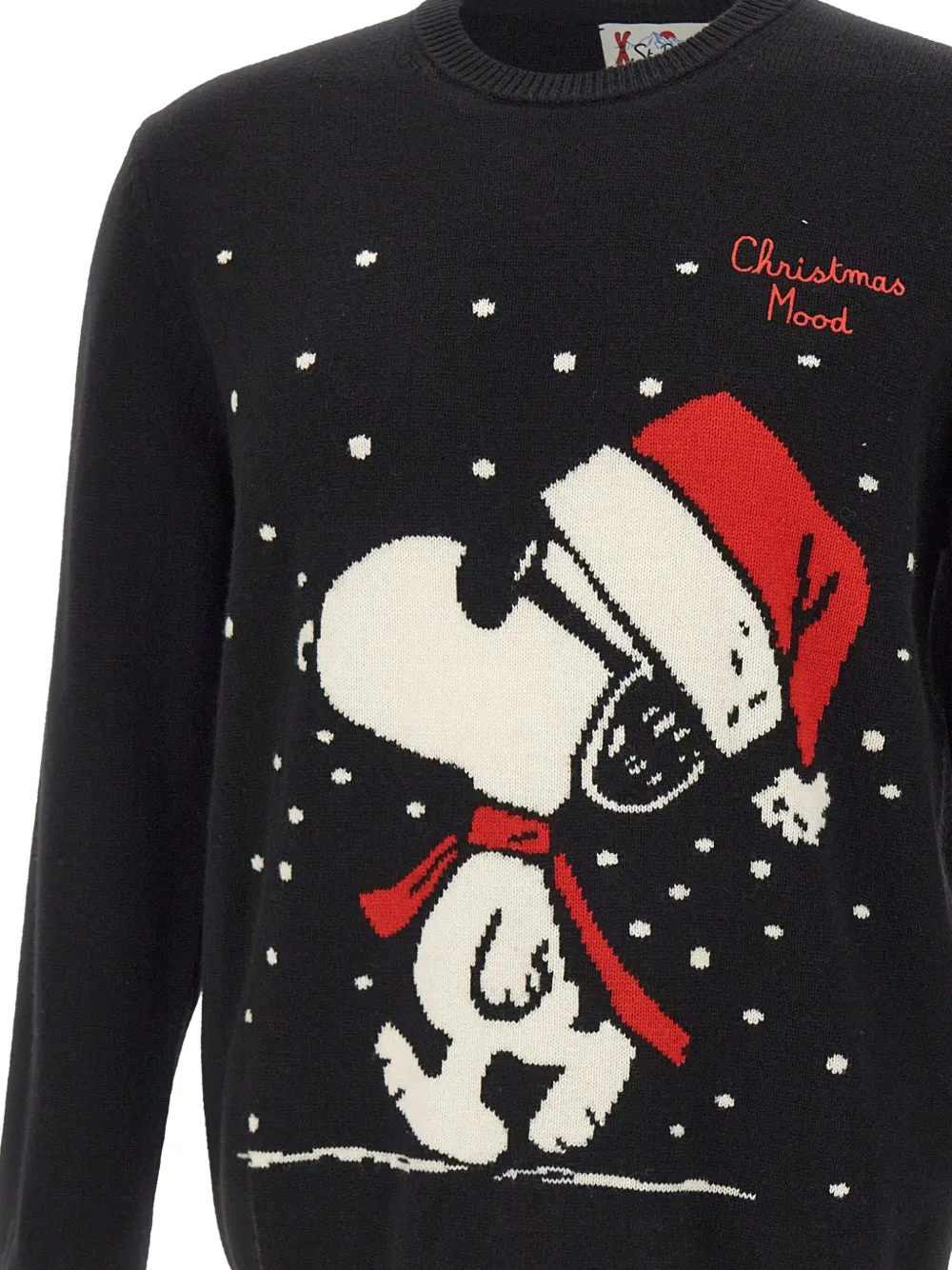 MC2 Saint Barth Heron Snoopy Xmas Mood trui Zwart