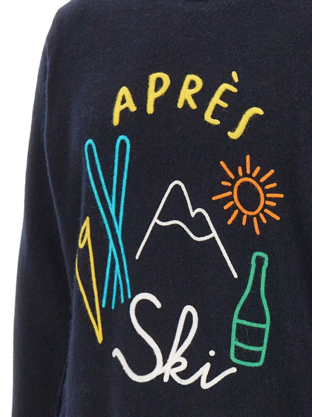 Mc2 Saint Barth Heron Logo-embroidery Sweater In Blue