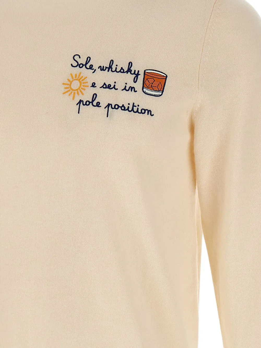 Mc2 Saint Barth Heron Sole Pole Position Crew-neck Sweater In Neutral