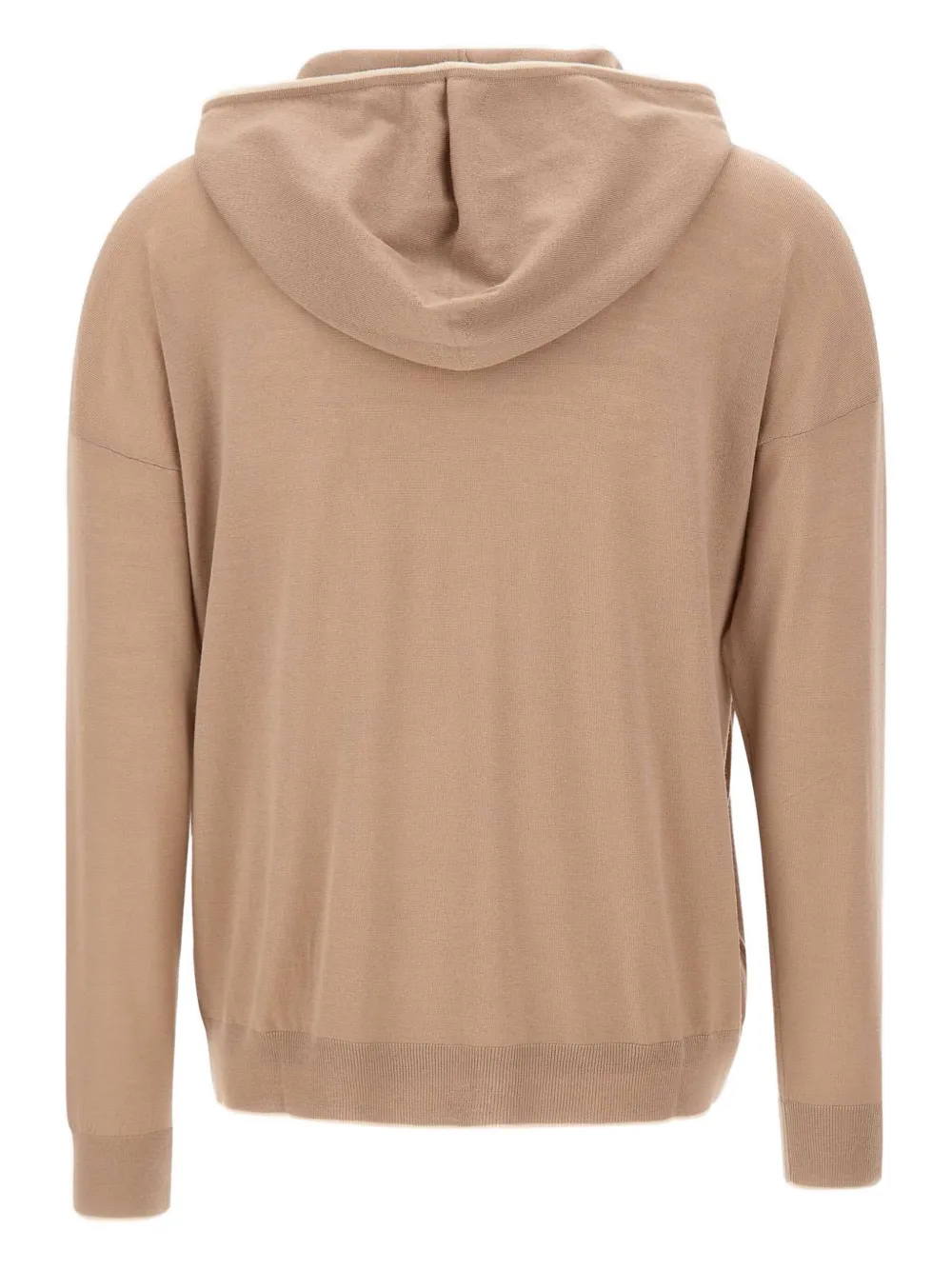 Eleventy Striped-trim Hooded Zip Cardigan In Neutral