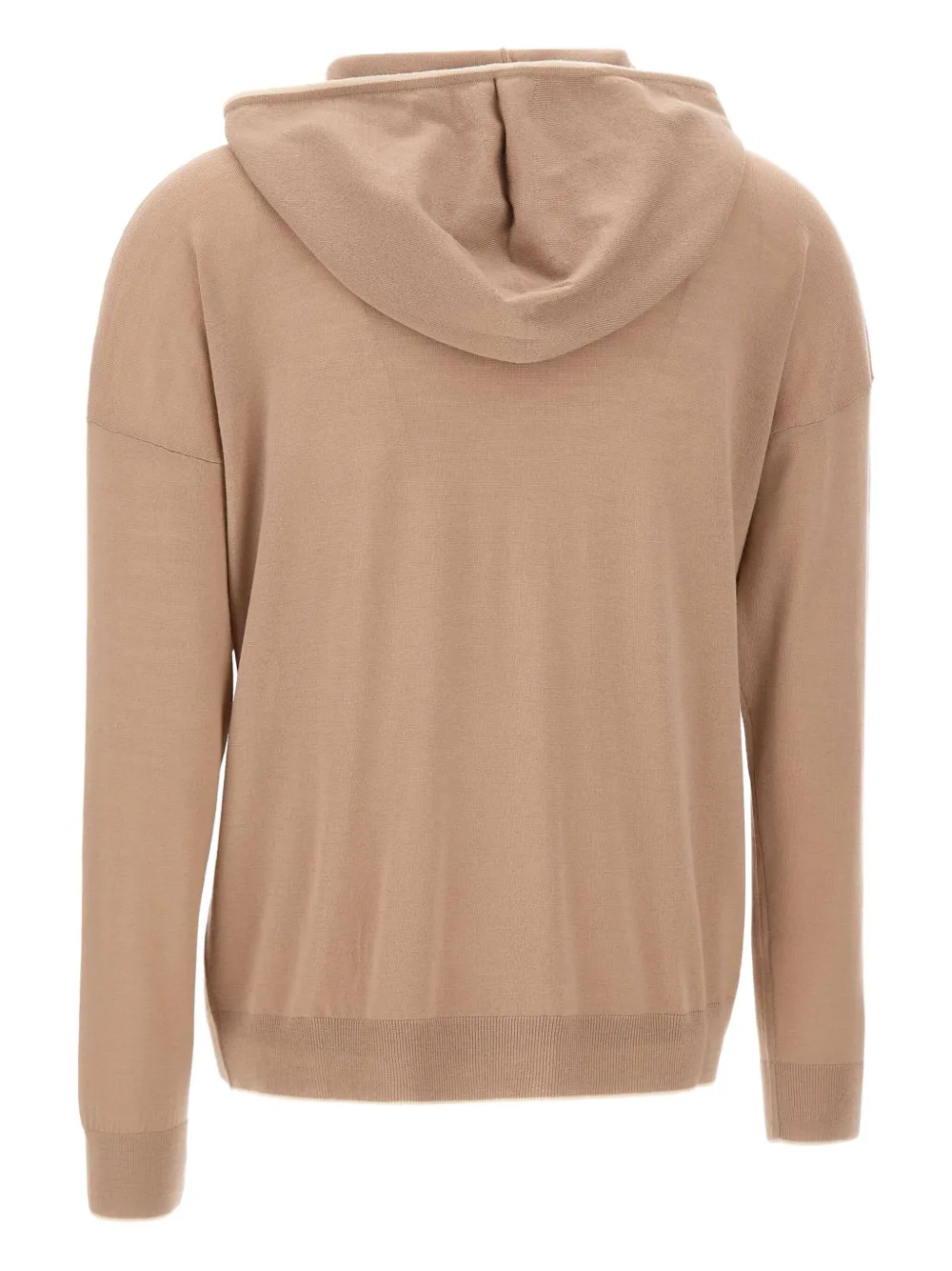 Eleventy Striped-trim Hooded Zip Cardigan In Neutral