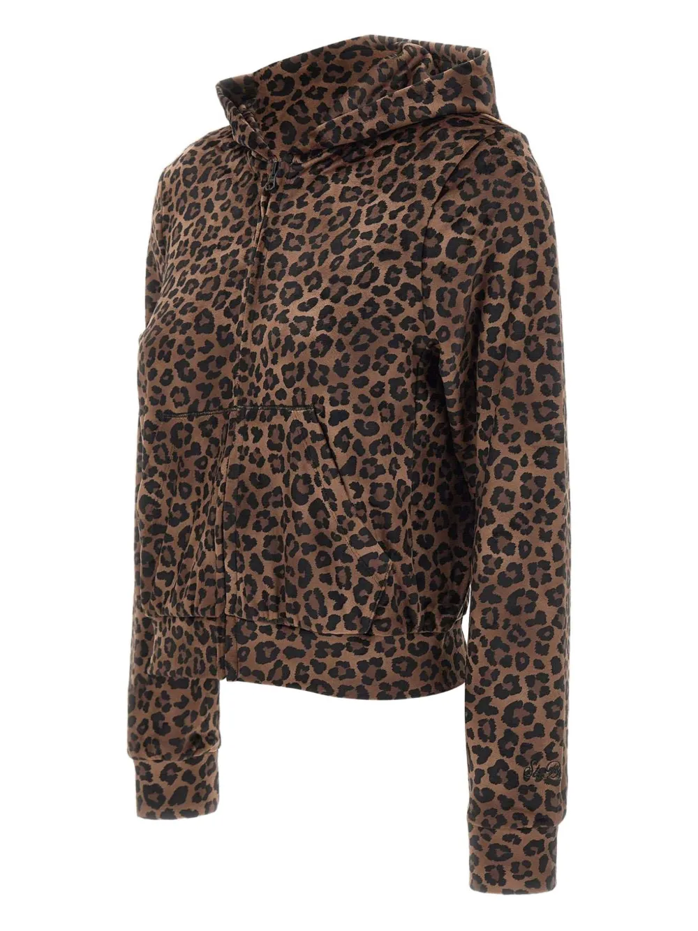 MC2 Saint Barth Hoodie met dierenprint en rits - Bruin