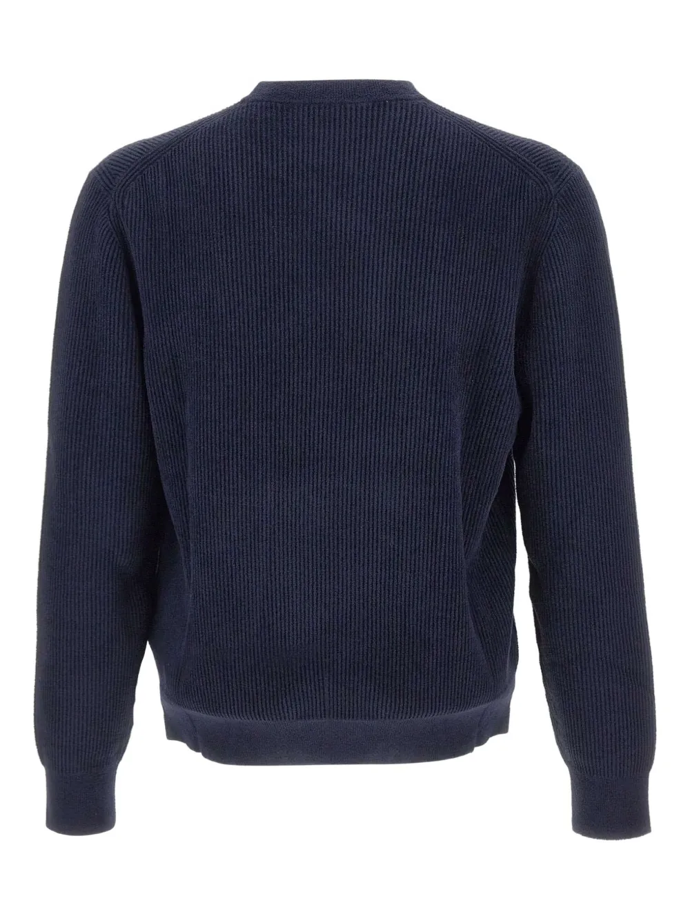 BOSS Geribbelde sweater met ronde hals Blauw